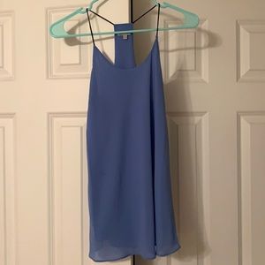 Blue spaghetti strap flowy shirt